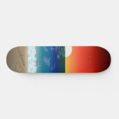 California Sunset | Beach Sand Heart Persoonlijk Skateboard (Horizontaal)