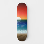 California Sunset | Beach Sand Heart Persoonlijk Skateboard (Voorkant)
