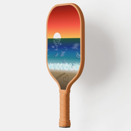 California Sunset | Beach Sand Heart Pickleball Paddle (Links)