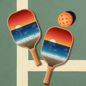 California Sunset | Beach Sand Heart Pickleball Paddle
