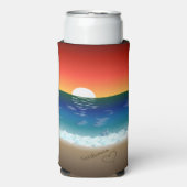 California Sunset | Beach Sand Heart Seltzer Blikjeskoeler (Seltzer Voorkant)