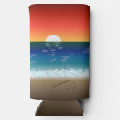California Sunset | Beach Sand Heart Seltzer Blikjeskoeler (Achterkant)