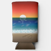 California Sunset | Beach Sand Heart Seltzer Blikjeskoeler (Voorkant)
