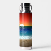 California Sunset | Beach Sand Heart Waterfles (Voorkant)