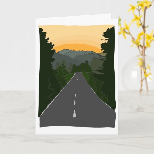 California Sunset Birthday Kaart (Gele Bloem)