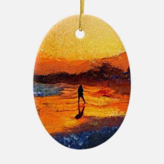 California Sunset Kerstversiering Keramisch Ornament (Voorkant)