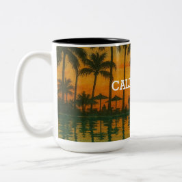 California Sunset Mug – Tropical Beach Vibes with  Tweekleurige Koffiemok