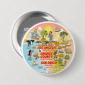 California Sunset Ronde Button 7,6 Cm (Voorkant /achterkant)