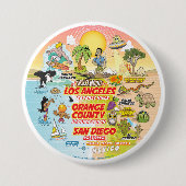 California Sunset Ronde Button 7,6 Cm (Voorkant)