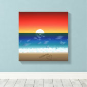California Sunset | Strand Zand Hart Achtergrond Canvas Afdruk (Insitu (Houten vloer))