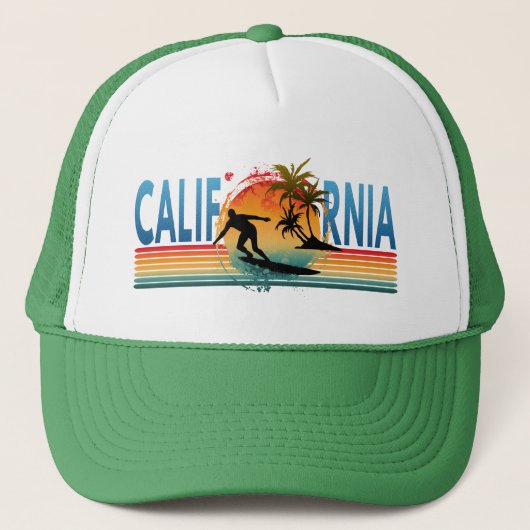 CALIFORNIA SUNSET SUMMER TRUCKER HAT PET (Voorkant)