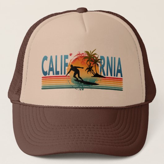CALIFORNIA SUNSET SUMMER TRUCKER HAT PET (Voorkant)
