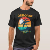 California Sunset Vibe, Tropische palmboom, Retro T-shirt (Voorkant)