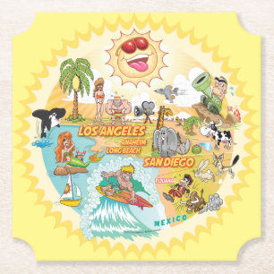California Sunshine Paradise Kartonnen Onderzetters