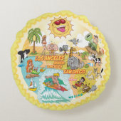 California Sunshine Paradise Poufs Rond Kussen (Achterkant)