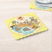 California Sunshine Paradise Scalloped Onderzetter (Gebogen)