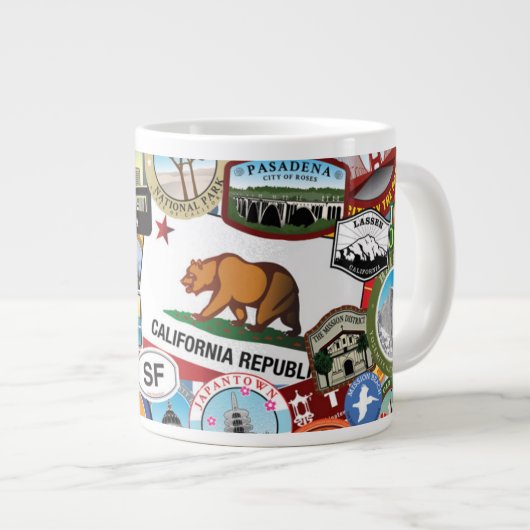 California Super Sticker Collage Pattern Grote Koffiekop (Voorkant rechts)