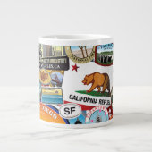 California Super Sticker Collage Pattern Grote Koffiekop (Voorkant)