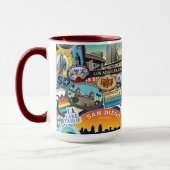 California Super Sticker Collage Pattern Mok (Links)