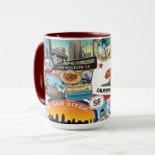 California Super Sticker Collage Pattern Mok (Voorkant links)