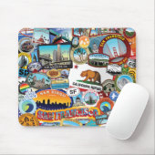 California Super Sticker Collage Pattern Muismat (Met muis)