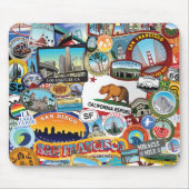 California Super Sticker Collage Pattern Muismat (Voorkant)