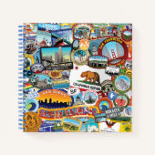 California Super Sticker Collage Pattern Notitieboek (Voorkant)
