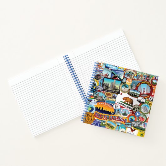 California Super Sticker Collage Pattern Notitieboek (Binnen)