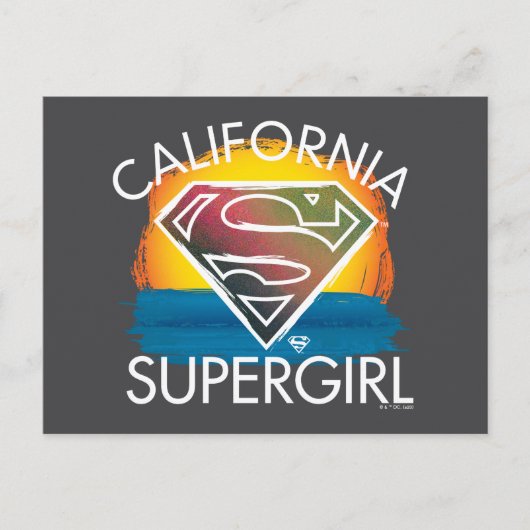 California Supergirl Sunset Graphic Briefkaart (Voorkant)