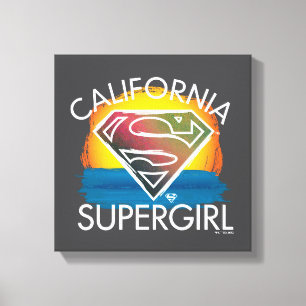 California Supergirl Sunset Graphic Canvas Afdruk