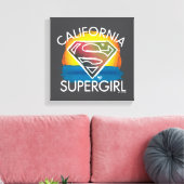 California Supergirl Sunset Graphic Canvas Afdruk (Insitu (Woonkamer))