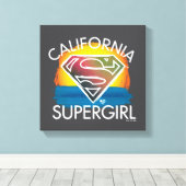 California Supergirl Sunset Graphic Canvas Afdruk (Insitu (Houten vloer))