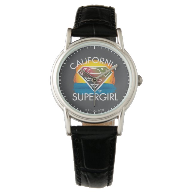 California Supergirl Sunset Graphic Horloge (Voorkant)