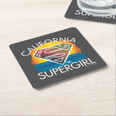 California Supergirl Sunset Graphic Kartonnen Onderzetters (Schuin)
