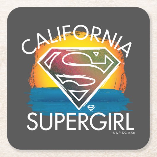 California Supergirl Sunset Graphic Kartonnen Onderzetters (Voorkant)