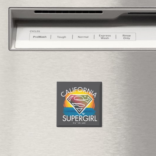 California Supergirl Sunset Graphic Magneet (Insitu (Vaatwasser))