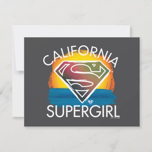 California Supergirl Sunset Graphic Notitiekaartje (Voorkant)