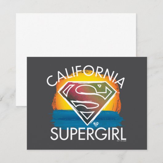 California Supergirl Sunset Graphic Notitiekaartje (Voorkant / Achterkant)