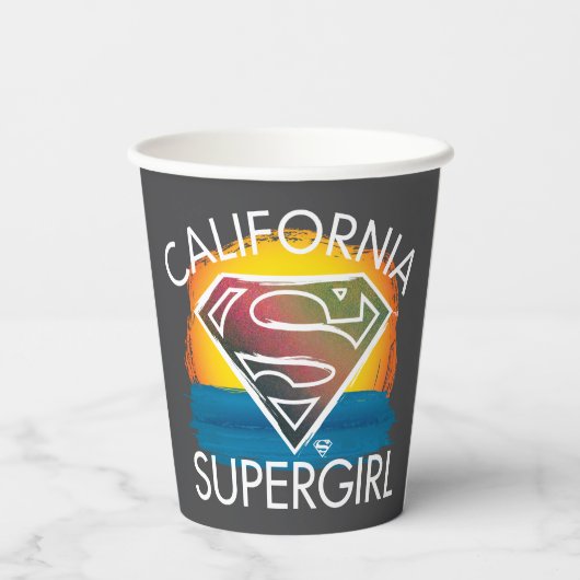 California Supergirl Sunset Graphic Papieren Bekers (Achterkant)