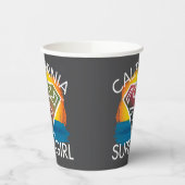 California Supergirl Sunset Graphic Papieren Bekers (Links)