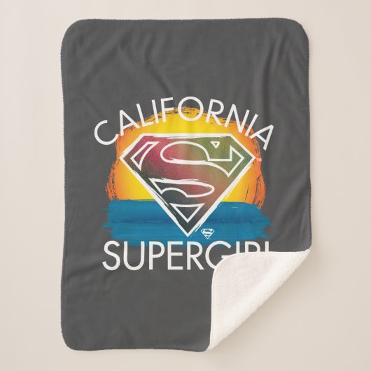 California Supergirl Sunset Graphic Sherpa Deken (Voorkant)
