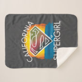 California Supergirl Sunset Graphic Sherpa Deken (Voorkant (horizontaal))