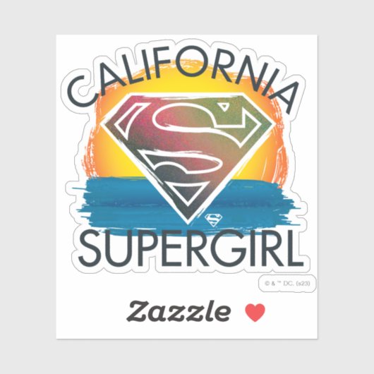 California Supergirl Sunset Graphic Sticker (Vel)