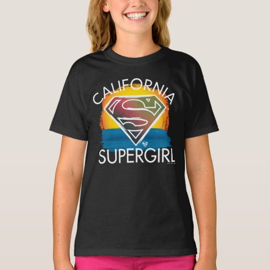 California Supergirl Sunset Graphic T-shirt (Voorkant)