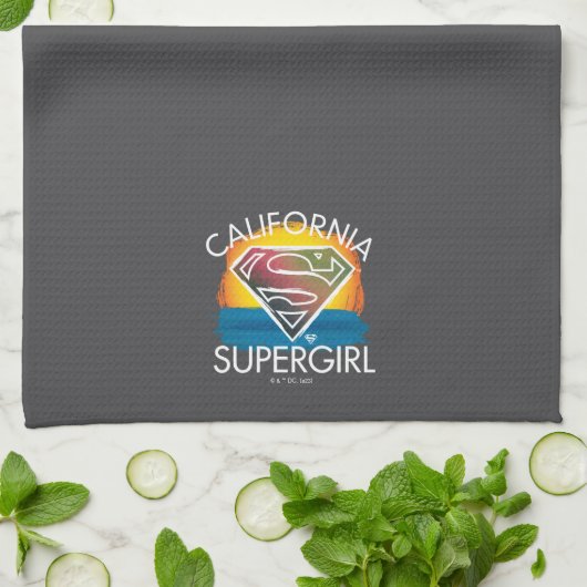 California Supergirl Sunset Graphic Theedoek (Gevouwen)