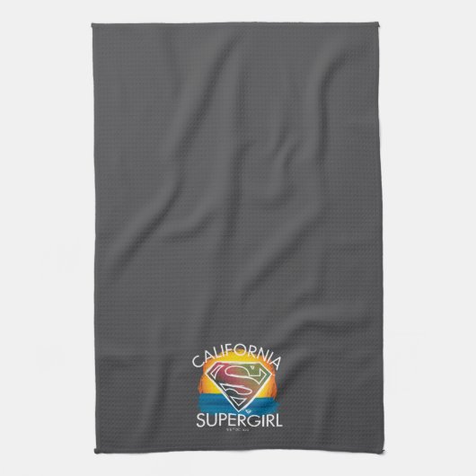 California Supergirl Sunset Graphic Theedoek (Verticaal)