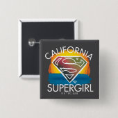 California Supergirl Sunset Graphic Vierkante Button 5,1 Cm (Voorkant /achterkant)