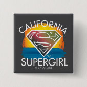 California Supergirl Sunset Graphic Vierkante Button 5,1 Cm (Voorkant)