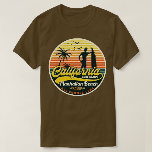 California Surf Camp Manhattan Beach T-shirt (Design voorkant)