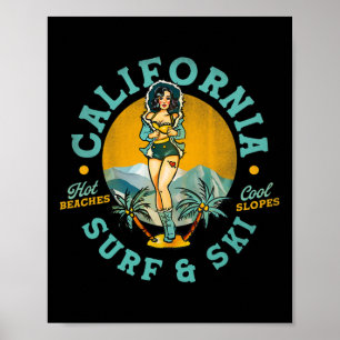 California Surf en Ski Hete Stranden, Koele Hellin Poster